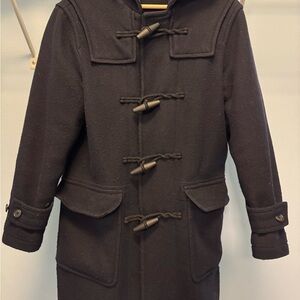 Uniqlo Navy Blue Wool Coat with Toggle Closure